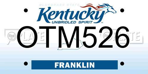 OTM526 Kentucky License Plate