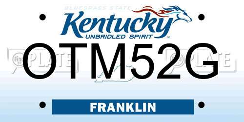 OTM52G Kentucky License Plate