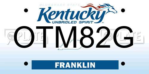 OTM82G Kentucky License Plate