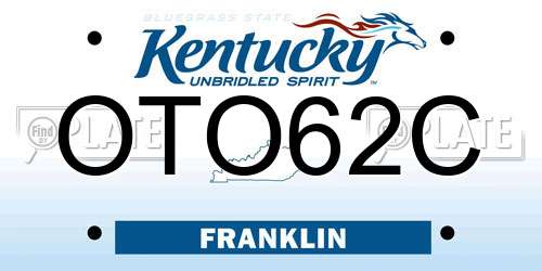 OTO62C Kentucky License Plate