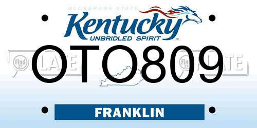 OTO809 Kentucky License Plate