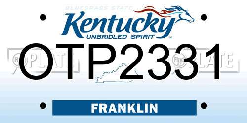 OTP2331 Kentucky License Plate
