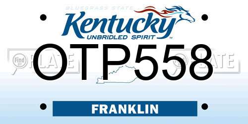 OTP558 Kentucky License Plate