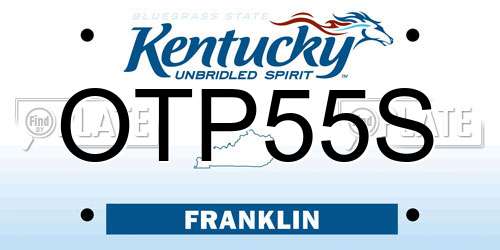 OTP55S Kentucky License Plate