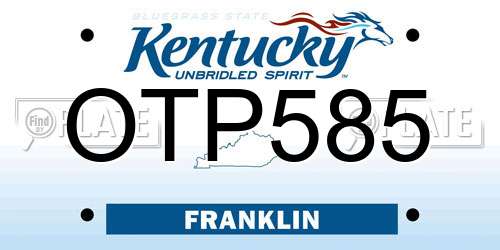OTP585 Kentucky License Plate