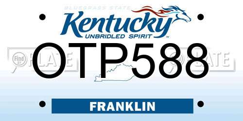 OTP588 Kentucky License Plate