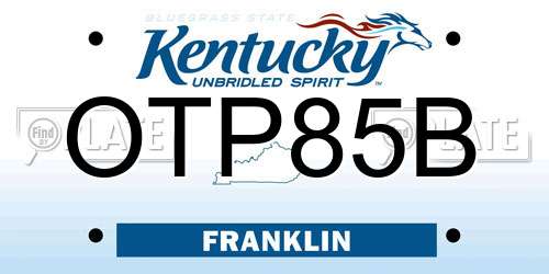 OTP85B Kentucky License Plate