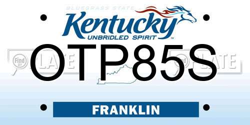 OTP85S Kentucky License Plate