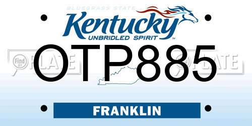 OTP885 Kentucky License Plate