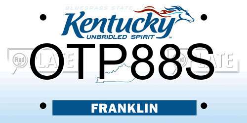 OTP88S Kentucky License Plate