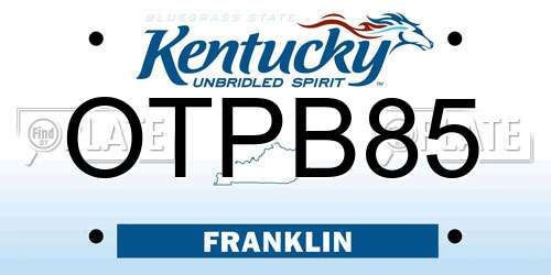 OTPB85 Kentucky License Plate