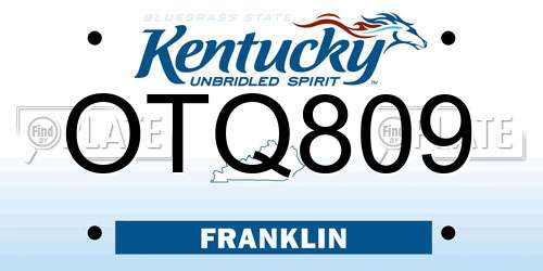 OTQ809 Kentucky License Plate