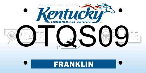 OTQS09 Kentucky License Plate