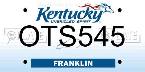 OTS545 Kentucky License Plate