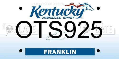 OTS925 Kentucky License Plate