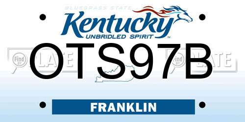 OTS97B Kentucky License Plate