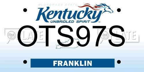 OTS97S Kentucky License Plate