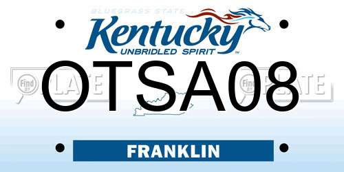 OTSA08 Kentucky License Plate