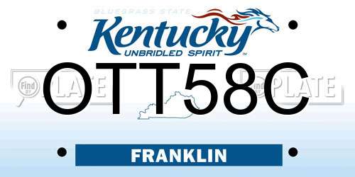 OTT58C Kentucky License Plate