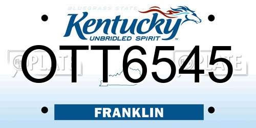 OTT6545 Kentucky License Plate