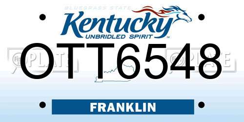 OTT6548 Kentucky License Plate