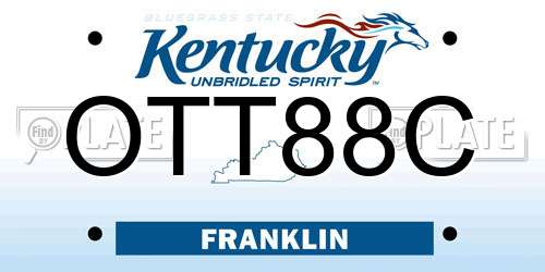 OTT88C Kentucky License Plate