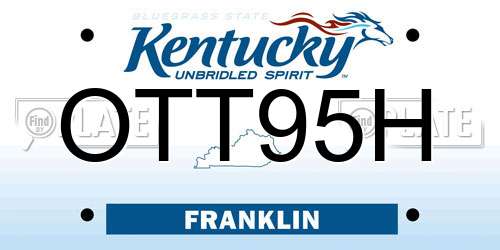 OTT95H Kentucky License Plate
