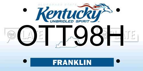 OTT98H Kentucky License Plate