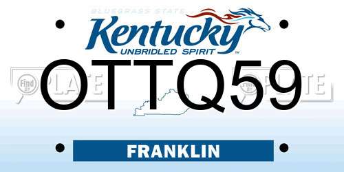 OTTQ59 Kentucky License Plate