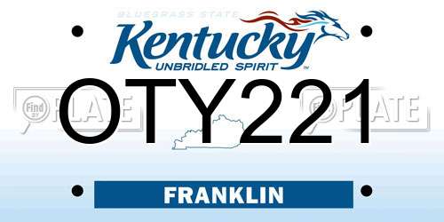 OTY221 Kentucky License Plate