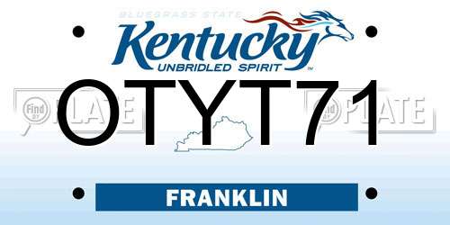 OTYT71 Kentucky License Plate