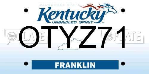 OTYZ71 Kentucky License Plate