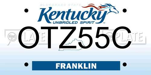 OTZ55C Kentucky License Plate