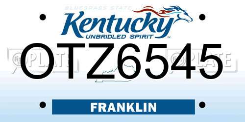OTZ6545 Kentucky License Plate