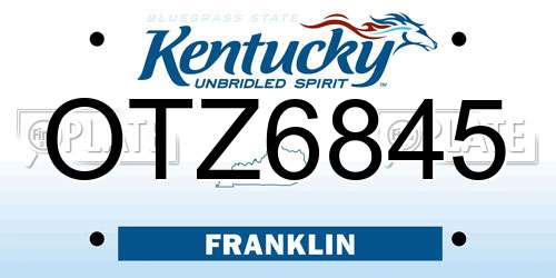 OTZ6845 Kentucky License Plate