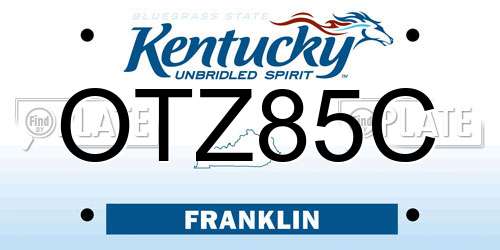OTZ85C Kentucky License Plate