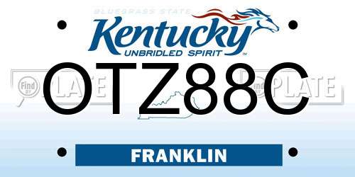 OTZ88C Kentucky License Plate