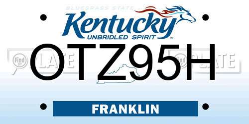OTZ95H Kentucky License Plate
