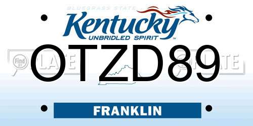 OTZD89 Kentucky License Plate