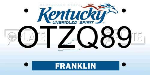 OTZQ89 Kentucky License Plate