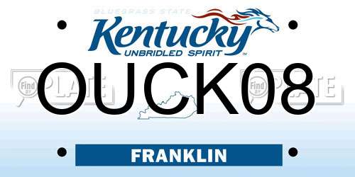 OUCK08 Kentucky License Plate