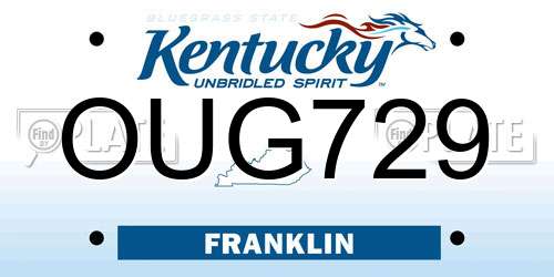 OUG729 Kentucky License Plate