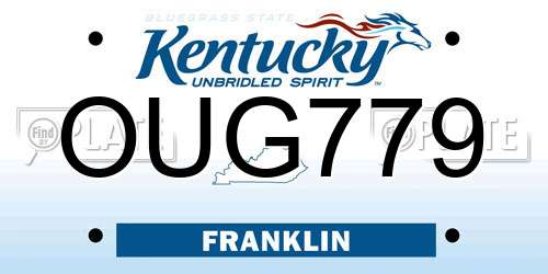 OUG779 Kentucky License Plate