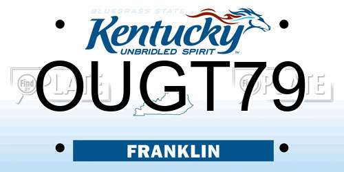 OUGT79 Kentucky License Plate
