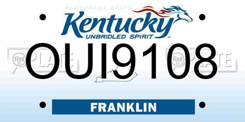OUI9108 Kentucky License Plate