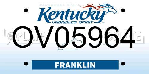 OV05964 Kentucky License Plate