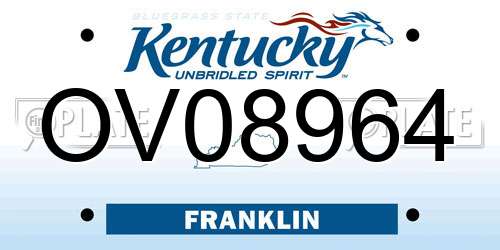 OV08964 Kentucky License Plate