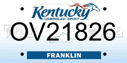OV21826 Kentucky License Plate