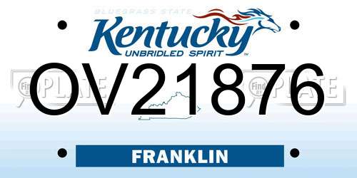 OV21876 Kentucky License Plate