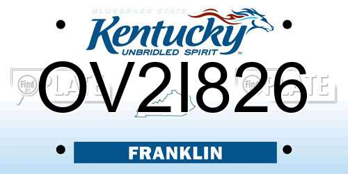 OV2I826 Kentucky License Plate